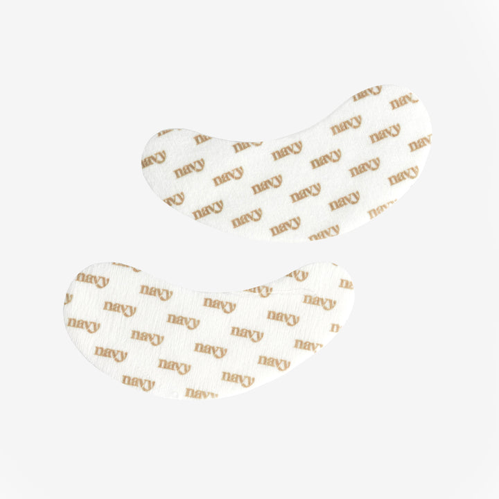 pair of eyepad treatment pads with navy logo