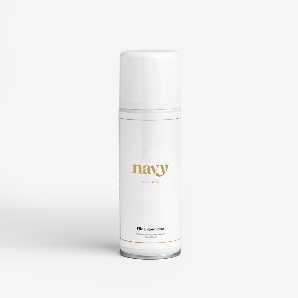 White can with Navy logo and white cap