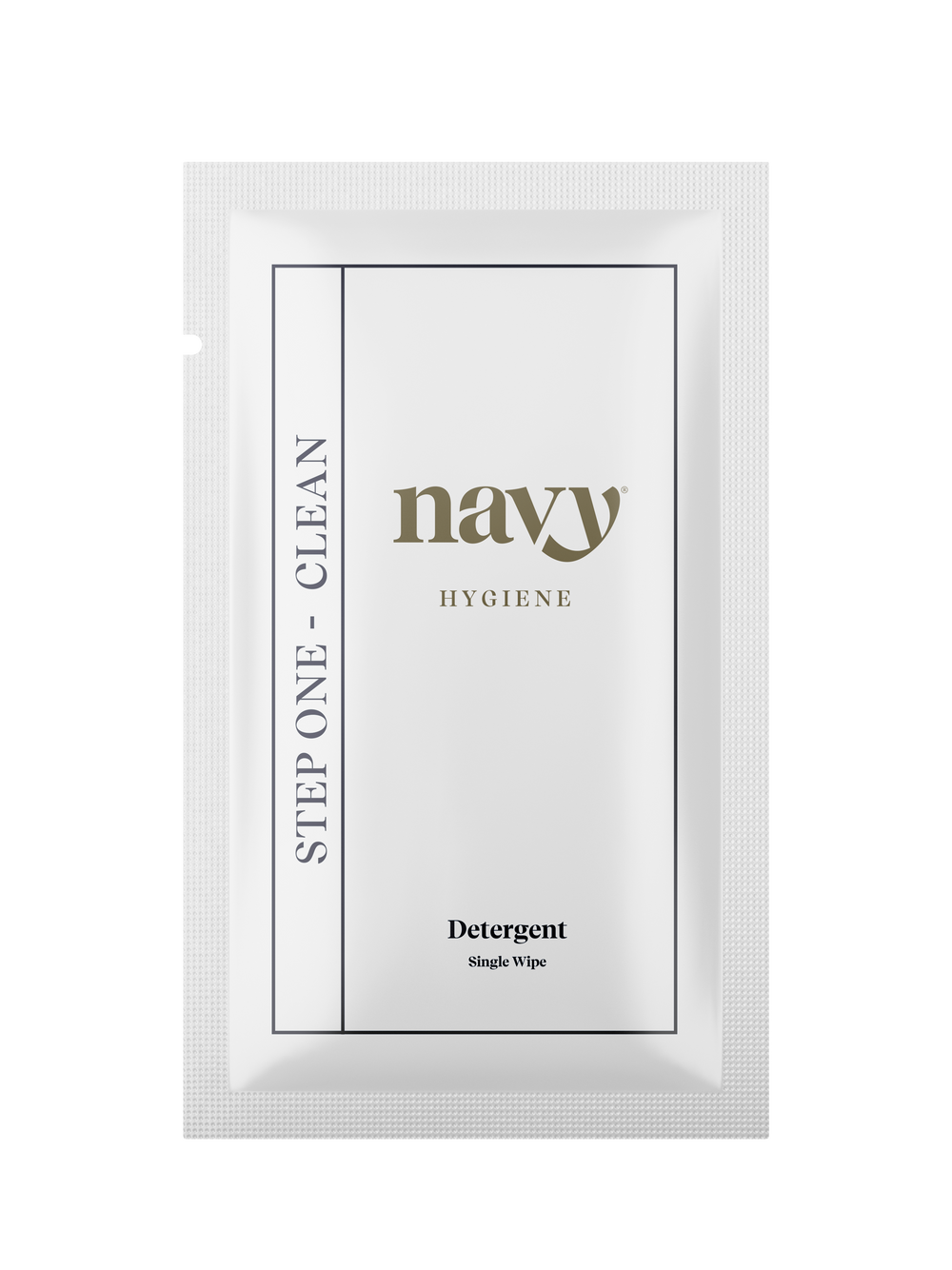 individual white sachet labelled Detergent