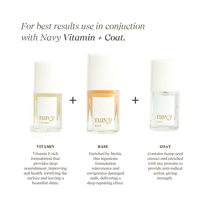 Base nail treatment. Formulated with Biotin and Vitamin B. Nourished and repairs.