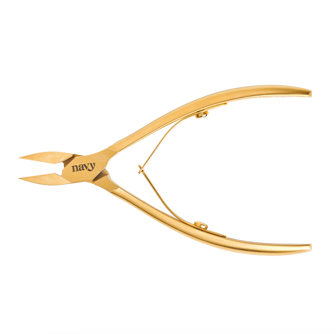 Gold nail toe clippers with 12mm blade