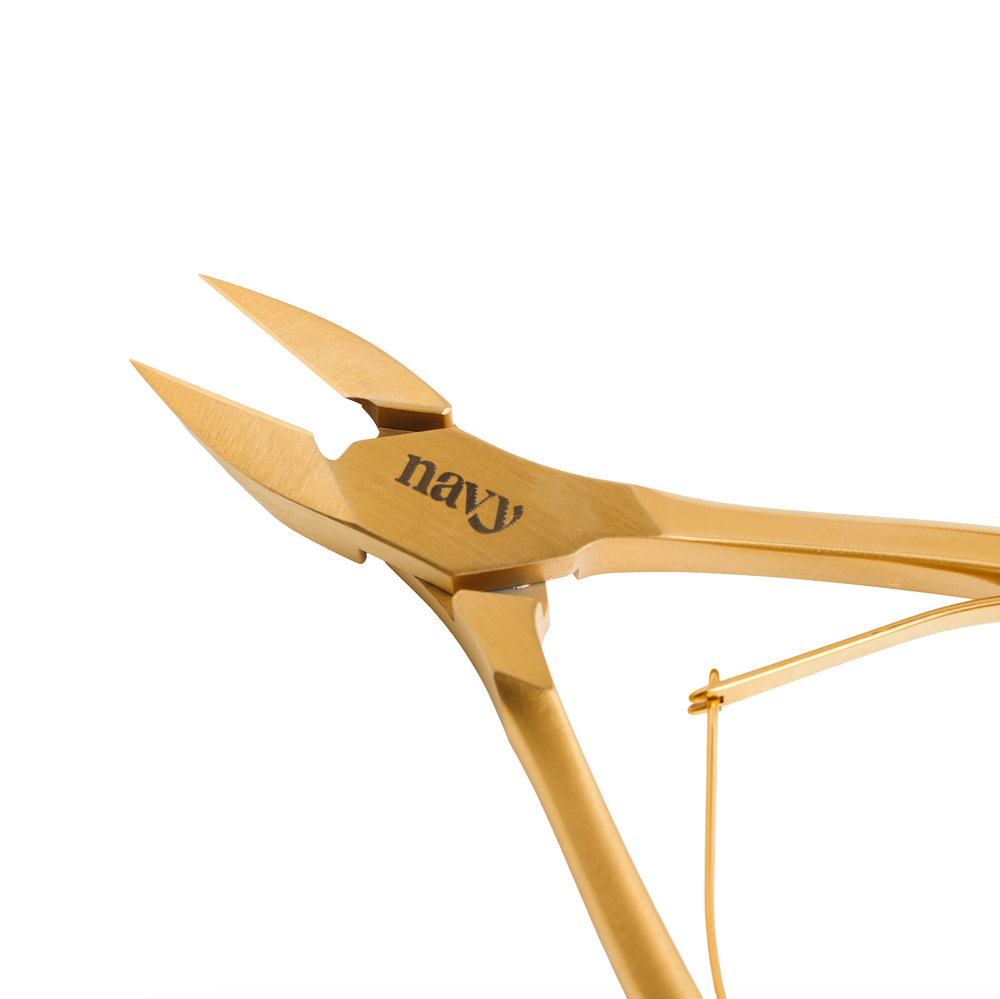 Gold nail toe clippers with 12mm blade