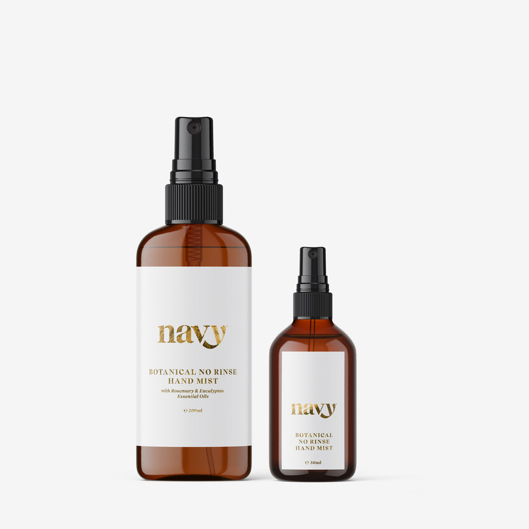 Botanical No Rinse Hand Mist with spray nozzles, for hydration and protection. Quick drying.