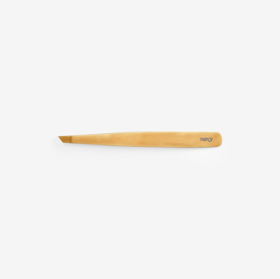 Angled precision Gold brow tweezer 