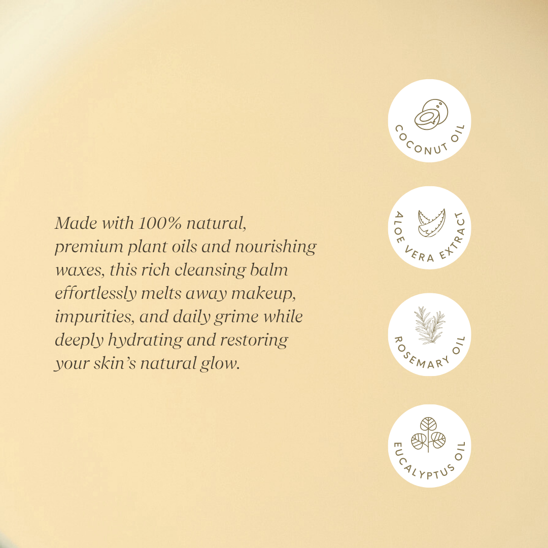 Product label with text and icons on a beige background