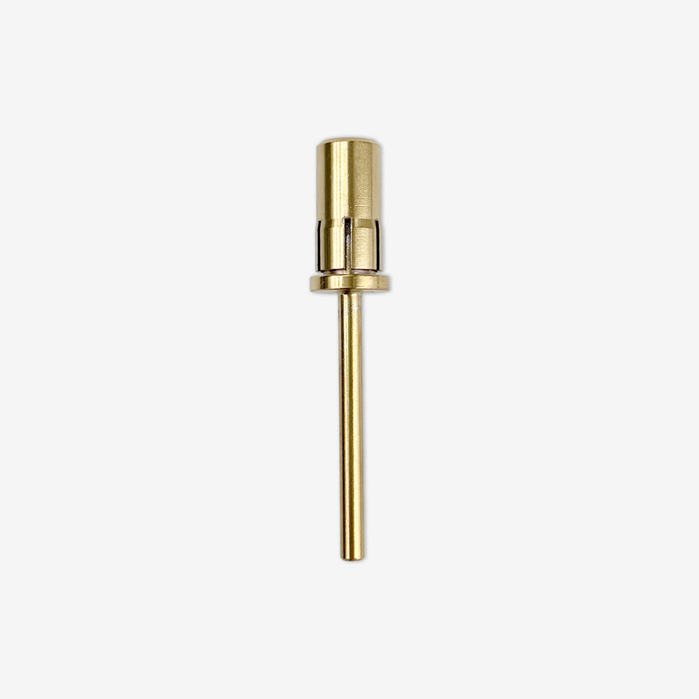 A single gold-colored carbide e-file piece. For use with Sanding Bands I Both Directions