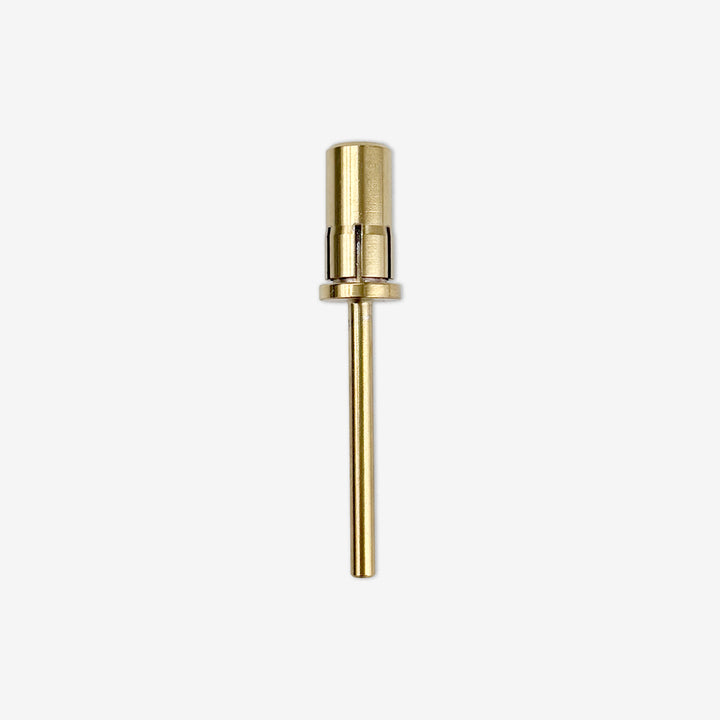 A single gold-colored carbide e-file piece. For use with Sanding Bands I Both Directions
