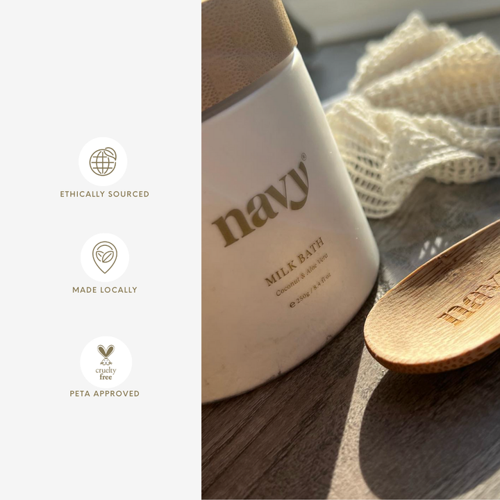 Navy Milk Bath - Ethically Sourced, Made Locally and PETA Approved.