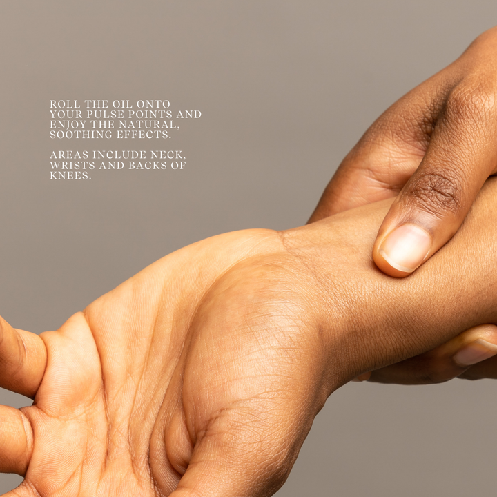 Navy Pulse Point Oil Directions:
Roll the oil onto your pulse points and enjoy the natural, soothing effects. Areas include neck, wrists and backs of knees. 