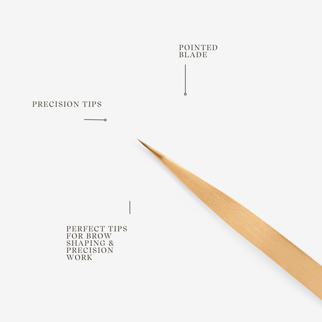 Pointed blade with text on a white background