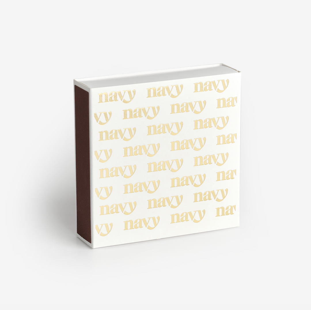 matches luxury white box gold text 