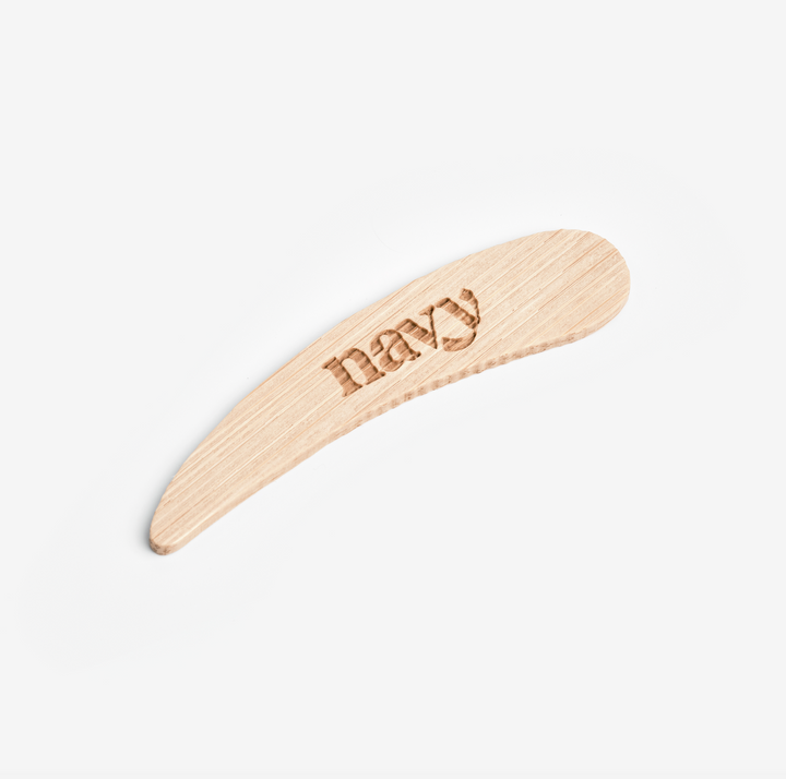 Sustainably sourced mini bamboo spatulas. Eco friendly. 